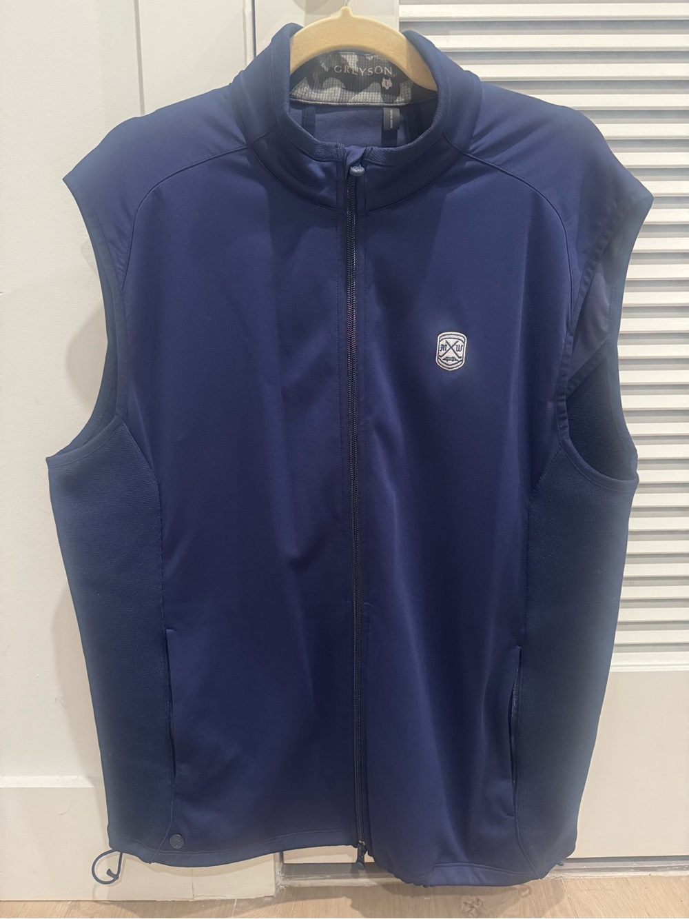 Greyson Men’s Navy Full-Zip Sleeveless Softshell Sport Vest
